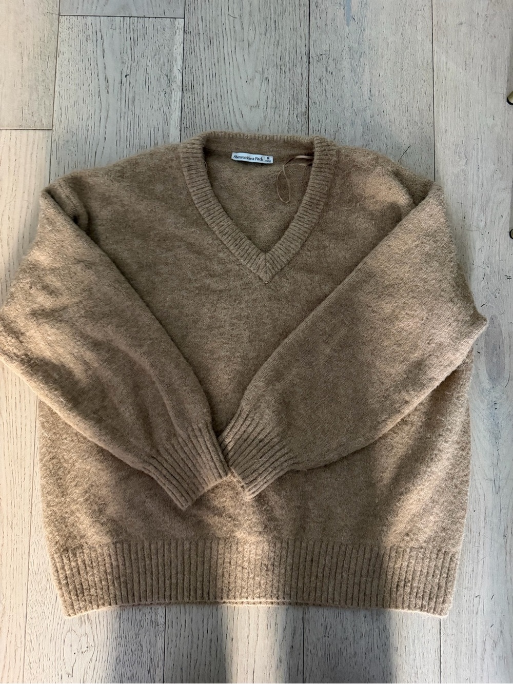 Abercrombie & Fitch Women’s V-Neck Sweater in Taupe